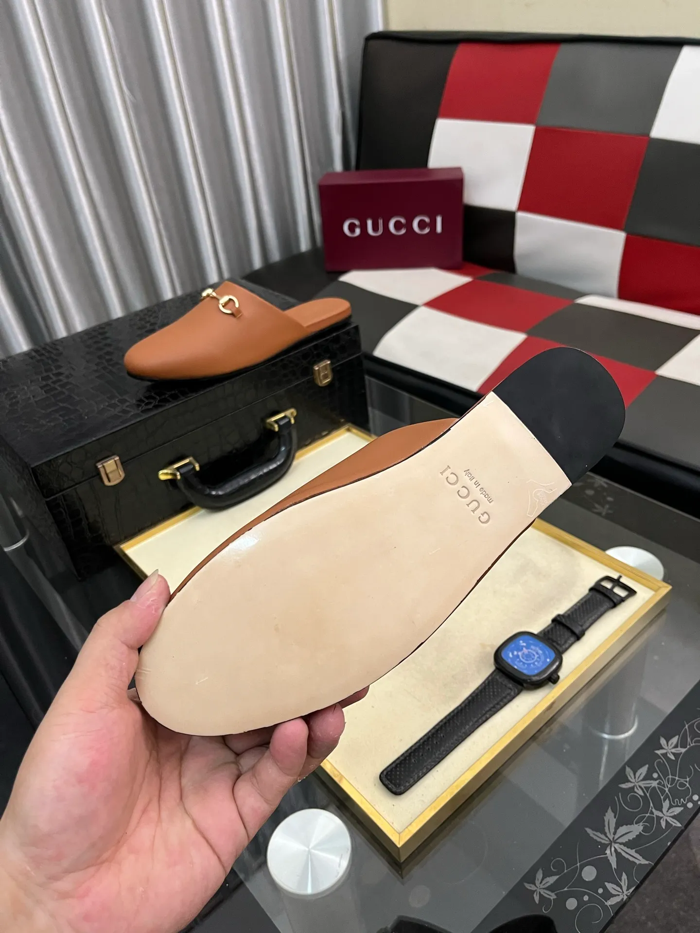 Men's shoes 💰480⌚️⌚️[Gucci] 2024 new season half-slip men's shoes, made of Italian imported first-layer frosted cowhide➕sheepskin lining, original hardware buckle, original combination wear-resistant outsole, real shot 🎬 Very comfortable on the feet, size 36-44